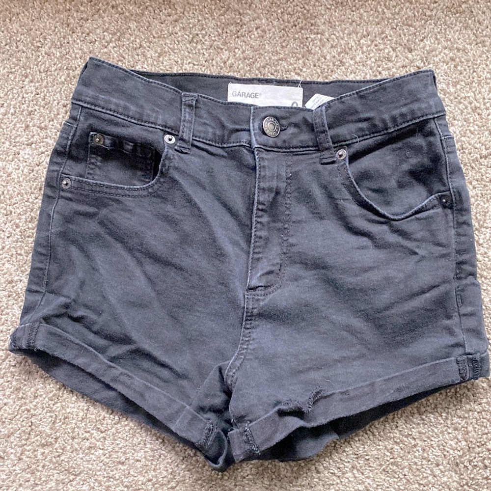 High waisted black shorts